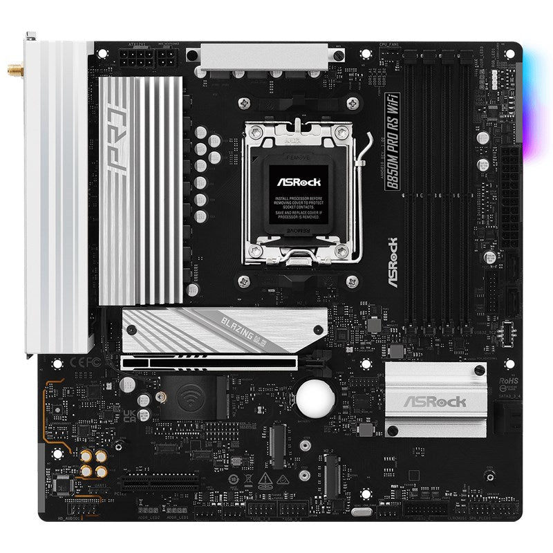 ASRock B850M PRO RS WIFI AMD AM5 Micro ATX Gaming Motherboard ASRock B850M PRO RS WIFI AMD AM5 Micro ATX Gaming Motherboard